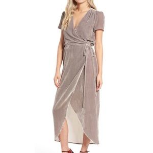 WAYF Velvet Wrap Dress